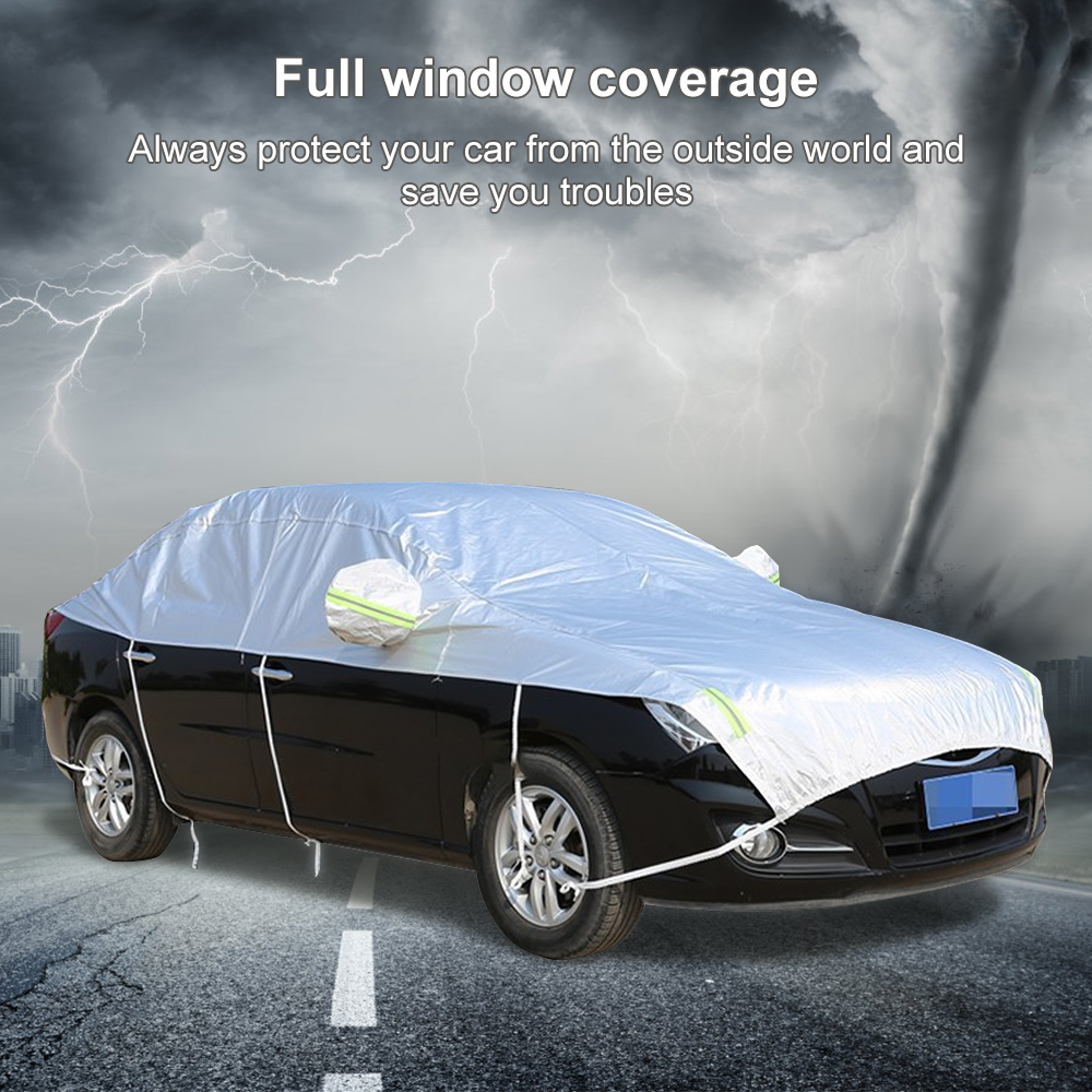Car Half Covers Winter Snow Waterproof UV Dust Resistant Sunshade Dust Rain Protection Universal Cover for Sedans SUV Hatchback