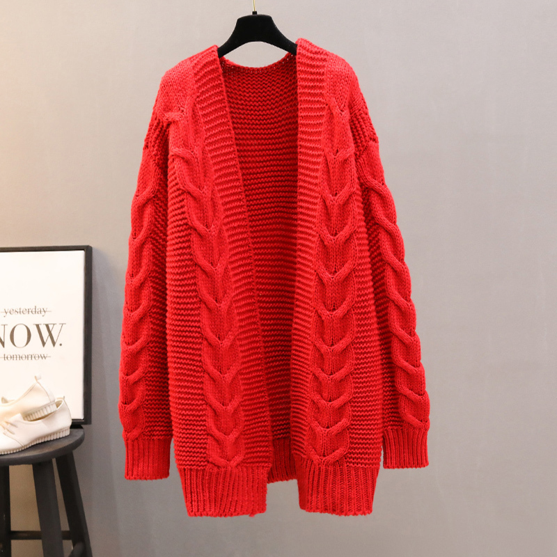 Women's Thick Long Style Cardigan Sweater Handmade Woven Sweater Shawl Super Thick High Quality Elegant Women Cardigan Sweater 201222
