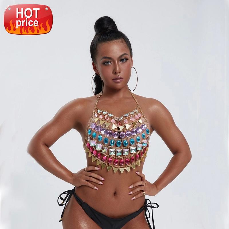 Sexy Hollow Out Bling Stone Halter Women Camis Backless See Through Adjustable Metal Chain Triangle Nightclub Party Crop Top #HD7g, White
Sexy Hollow Out Bling Stone Halter Women Camis Backless See Through Adjustable Metal Chain Triangle Nightclub Party Crop Top #HD7g, White