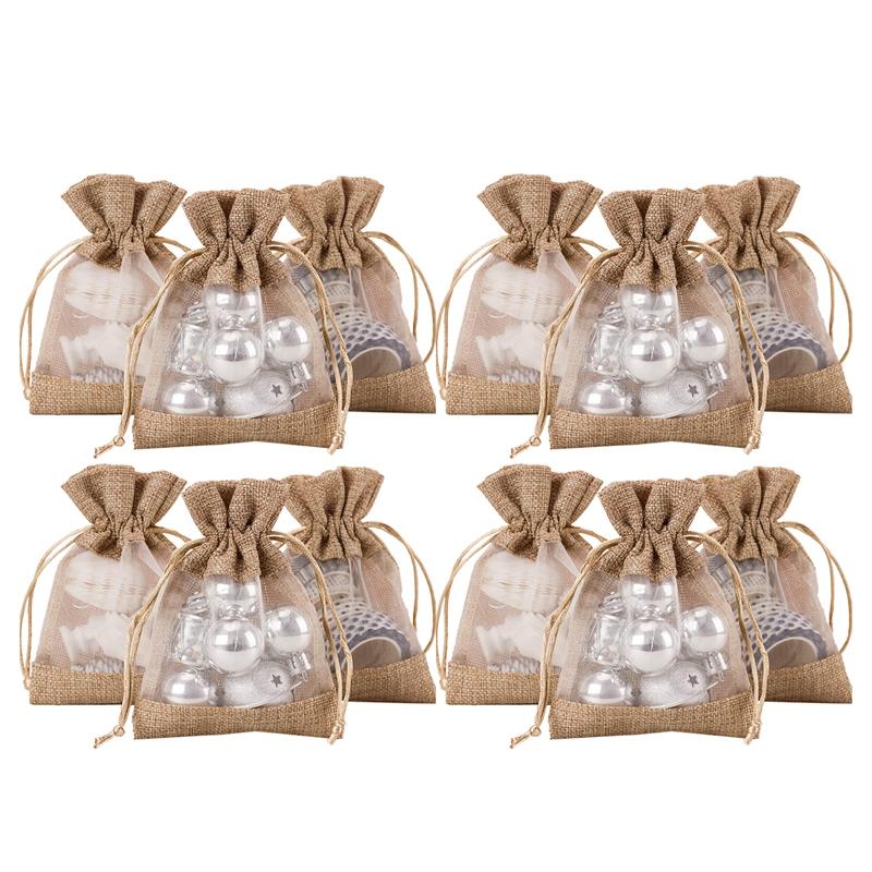 4X5.5 Inch 20 Pcs Burlap Drawstring Gift Bag - Burlap with One Side Organza Wedding Party Welcome Favor Bags - Tan
4X5.5 Inch 20 Pcs Burlap Drawstring Gift Bag - Burlap with One Side Organza Wedding Party Welcome Favor Bags - Tan