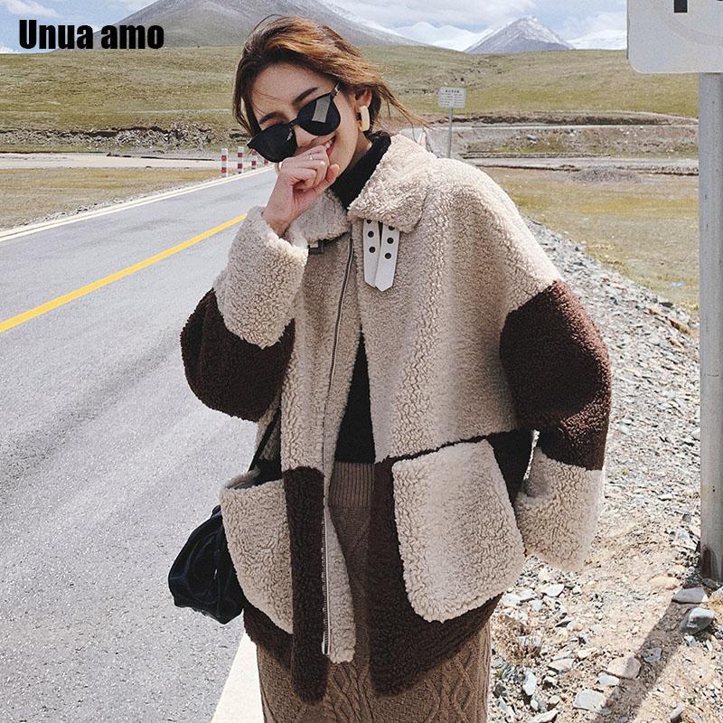 Unua amo Winter Lambswool Jacket Female Warm Loose Casual Fashion Hit Color Spliced High Quality Faux Fur Coat Women LE00271A, As picture
Unua amo Winter Lambswool Jacket Female Warm Loose Casual Fashion Hit Color Spliced High Quality Faux Fur Coat Women LE00271A, As picture
