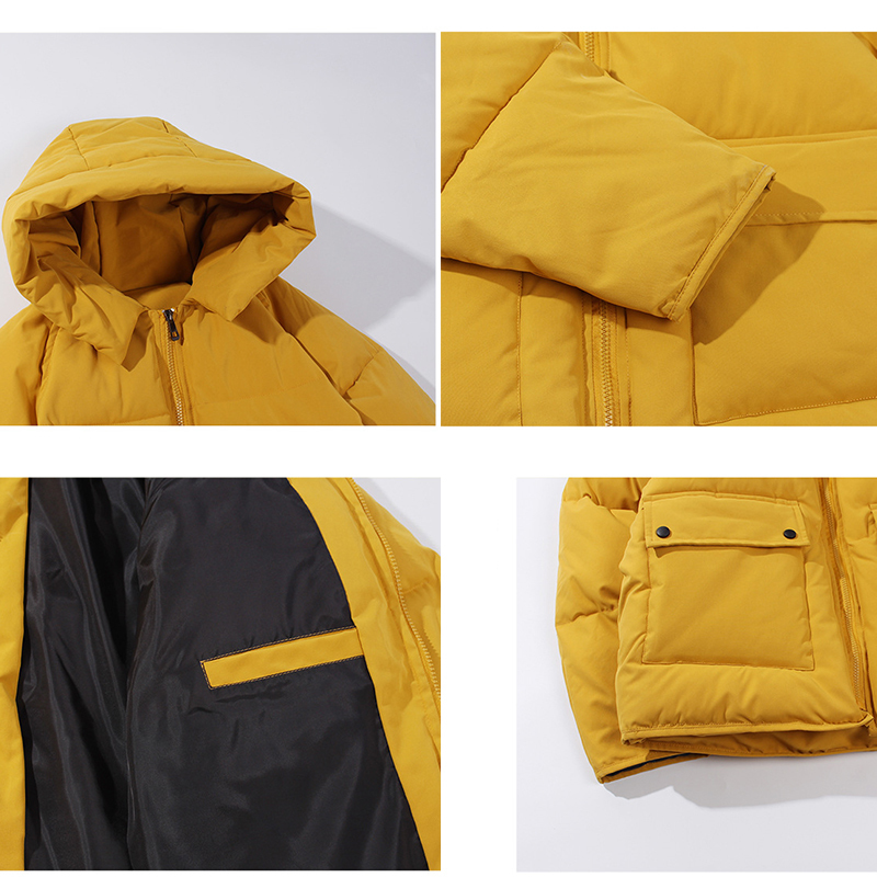 Streetwear Winter Jacket Men Cargo Parkas Thicken Hooded SlimFit Korean Solid Casual Coats Fashion Male Warm Cotton Clothes 201217