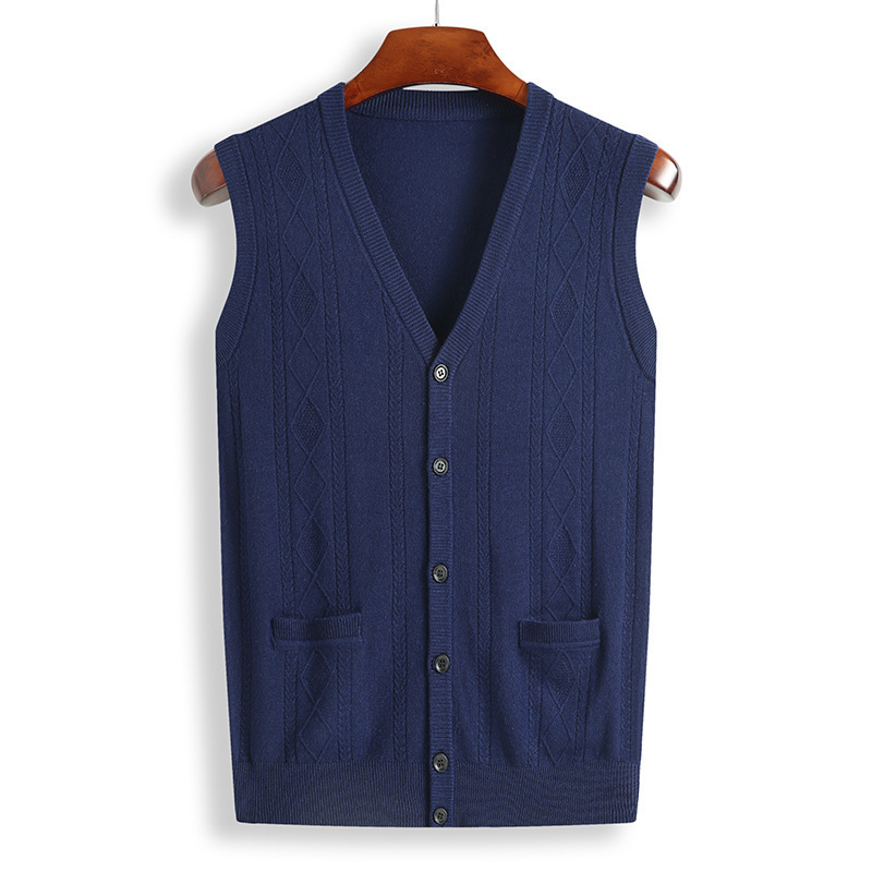 QUANBO Spring Autumn New Plus Size Mens Sleeveless Wool Cardigan Fat Loose Casual Vneck Knitwear Cardigan Sweater 8XL 201125