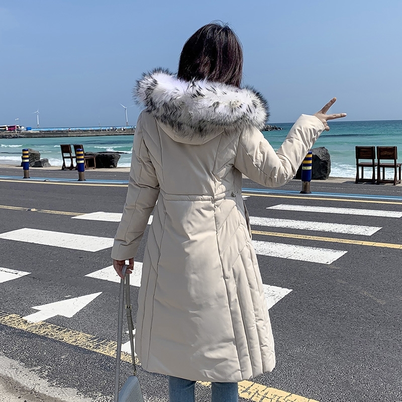 Winter Jacket Female Parka Coat hoodie Down Cotton Jacket big fuax Fur collar Long Hooded thick Parkas Coat Women 201017