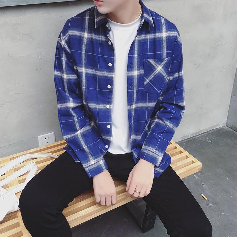 Men Flannel Plaid Shirt Cotton 2020 Spring Autumn Casual Long Sleeve Shirt Soft Comfort Slim Fit Styles Brand Man Plus