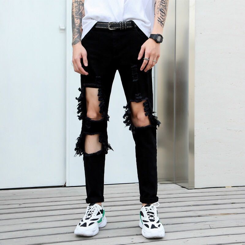 2021 New Black Torn Jeans Homeless Stretch Skinny Leg Pants Hip Hop Pencil Pants. K92W, 11
2021 New Black Torn Jeans Homeless Stretch Skinny Leg Pants Hip Hop Pencil Pants. K92W, 11