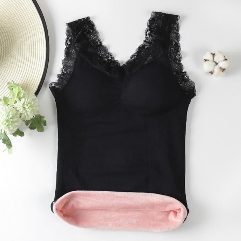 2021 Winter Warm Lace Top Vest Women's Lace Slim Plus Velvet Top Thick Women Thermal Vest Fleece Tank Tops1, Black
2021 Winter Warm Lace Top Vest Women's Lace Slim Plus Velvet Top Thick Women Thermal Vest Fleece Tank Tops1, Black