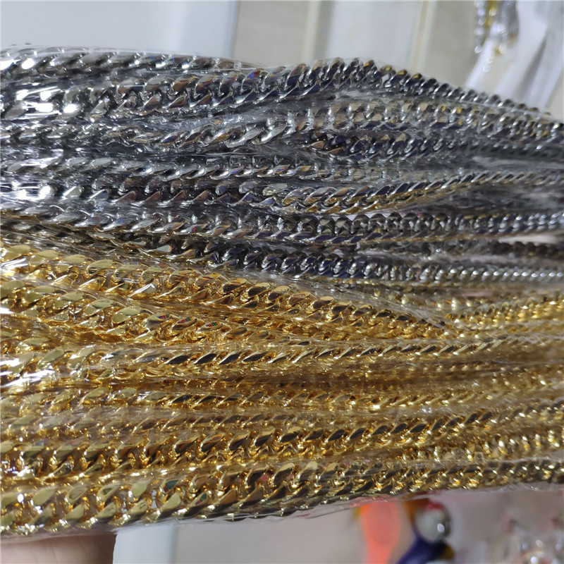 Width 681012mm 182426inch Stainless Steel Yellow Gold Plated Cuban Chain Necklace for Men Women Punk Jewelry