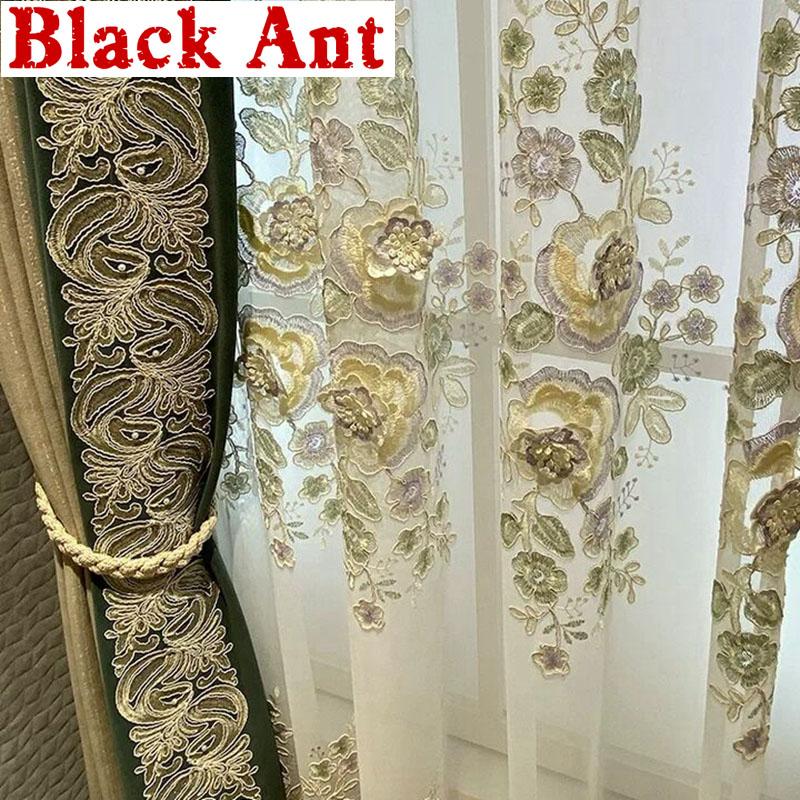 French Light Luxury Romantic Embossed Embroidery Tulle Curtains Europe High-end Retro Voile Window Screen Custom Rideaux X794T3
French Light Luxury Romantic Embossed Embroidery Tulle Curtains Europe High-end Retro Voile Window Screen Custom Rideaux X794T3