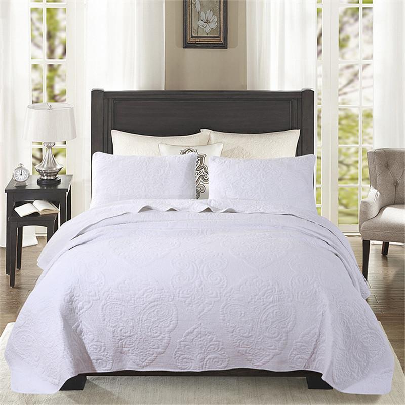 New White Cotton Bedspreads Quilt Set Quilts Reversible Embroidered Bed Cover With Pillowcase  Queen Size Quilted Coverlets1 
New White Cotton Bedspreads Quilt Set Quilts Reversible Embroidered Bed Cover With Pillowcase  Queen Size Quilted Coverlets1