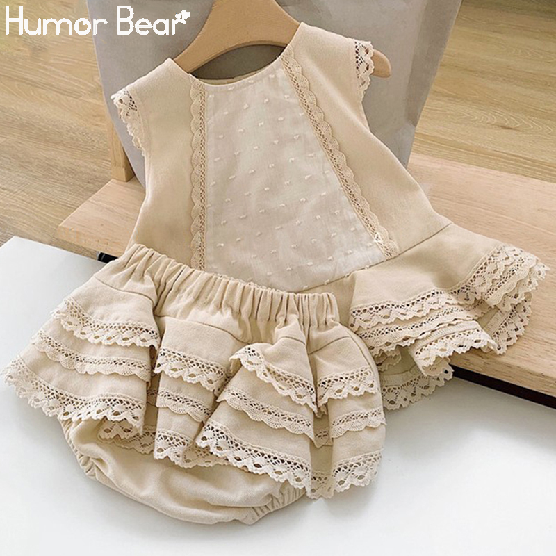 Humor Bear Baby Clothes Toddler Girl Clothing Sets Fashion Kids Girls Baby Girl Cute Party Sleeveless Shirt+shorts 2pcs SuitX1019