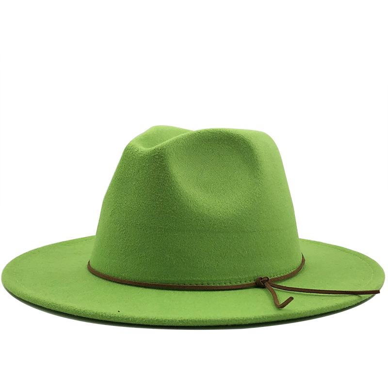 Men Women Wide Brim Wool Felt Jazz Fedora Hats British style Trilby Party Formal Panama Cap Black Yellow Dress Hat 58-60CM