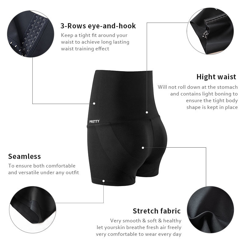Corset Safety Pants Women's High Waist Push Up Bottom Shaperwear Slimming Shapewear Shorts Summer Soft Trainer 201222