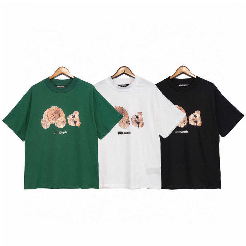 Correct small high collar palm off shoulder short sleeve T-shirt OS loose version PA Angel casual broken bear print t, White
Correct small high collar palm off shoulder short sleeve T-shirt OS loose version PA Angel casual broken bear print t, White