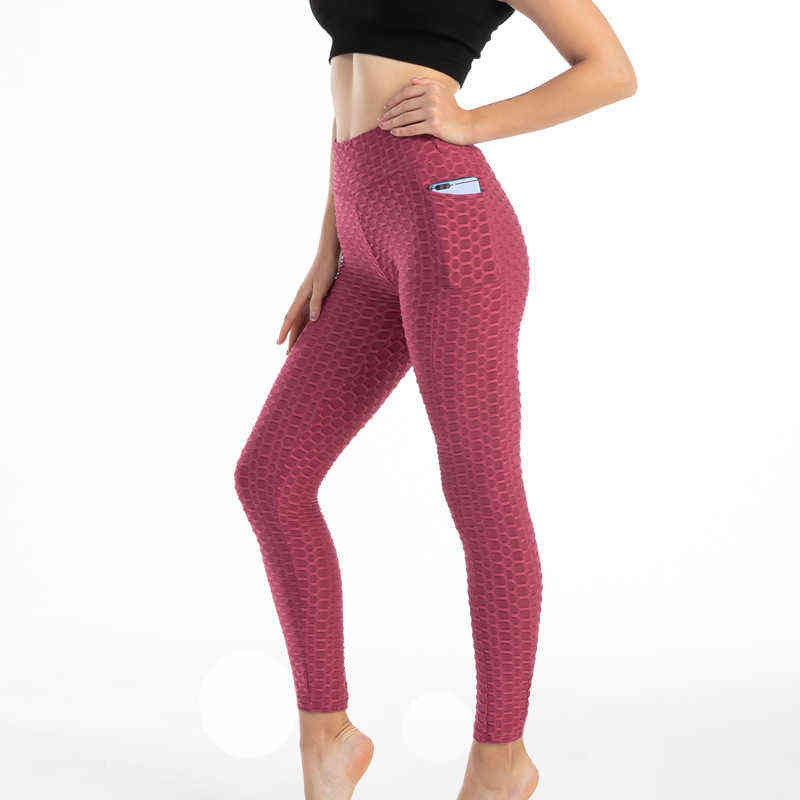 JIANWEILI push up leggings Woman High waist fitness anti cellulite legging femme Side pockets Gym Stretch pants Breathable 211215