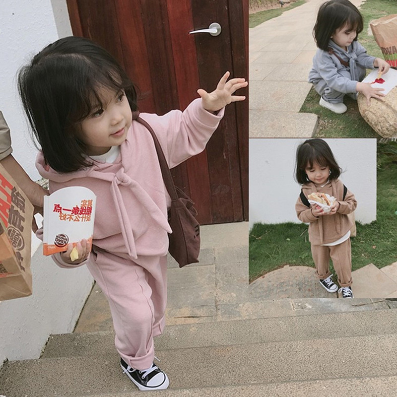 Sodawn 2019 Spring Autumn New Cotton Children Clothing Cartoon Girl Balloon Pattern+Trousers 2PCS Baby Girls Clothing SuitX1019