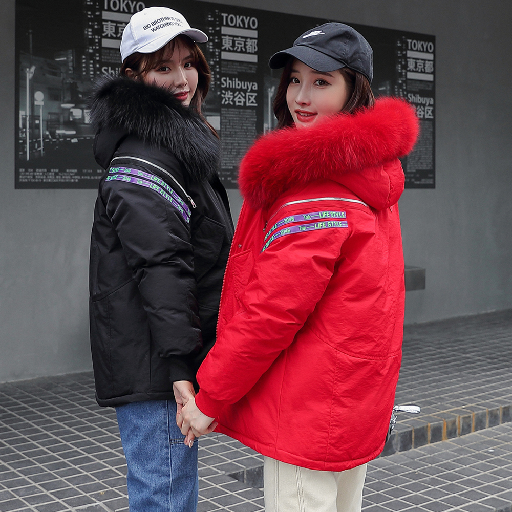 Parka Women's Long Down Winter Jacket women Casual Fur Collar Hooded Female Jacket Warm Thick Long Coat Women's Coat Plus Size T200319