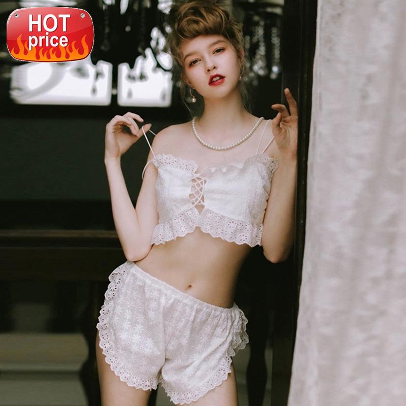 Summer Sexy Cute Ladies Pajama Set Cotton Camisole and Shorts White Set Ruffle Casual Pure Color for Women Couple Pajamas #CU6r, Black;white
Summer Sexy Cute Ladies Pajama Set Cotton Camisole and Shorts White Set Ruffle Casual Pure Color for Women Couple Pajamas #CU6r, Black;white