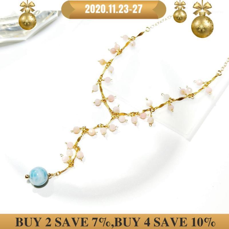 Lii Ji Natural Larimar Pink Opal Real Stone 14K Gold Filled Y Style Necklace Handmade Jewelry 40+5cm1
Lii Ji Natural Larimar Pink Opal Real Stone 14K Gold Filled Y Style Necklace Handmade Jewelry 40+5cm1