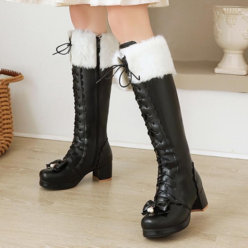 Sarairis 2020 New Arrivals Sweet Bowtie Cosplay Boots Woman Shoes Zipper Platform Thick Heels Warm Plush Top Fashion Boot Ladies1, Black 
Sarairis 2020 New Arrivals Sweet Bowtie Cosplay Boots Woman Shoes Zipper Platform Thick Heels Warm Plush Top Fashion Boot Ladies1, Black