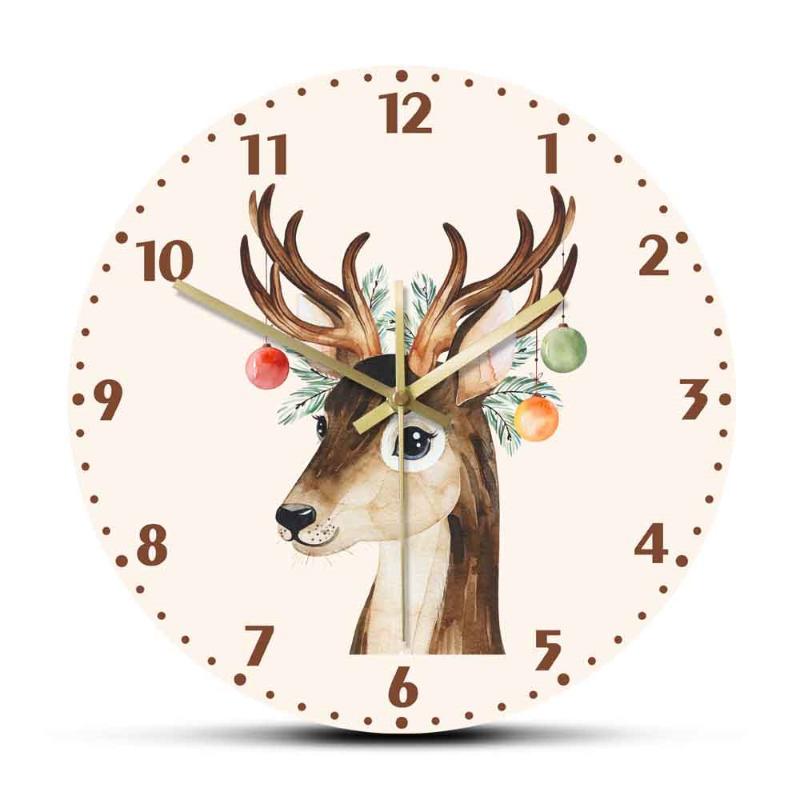 Winter Composition with Conifer Branches Toys and Cute Deer Printed Acrylic Wall Hanging Clock New Nordic Fashion Wall Art Watch
Winter Composition with Conifer Branches Toys and Cute Deer Printed Acrylic Wall Hanging Clock New Nordic Fashion Wall Art Watch