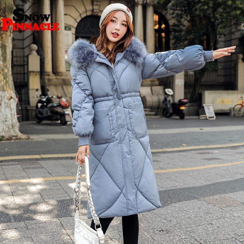 Women long Paraks jackets Casual thicken warm Slim parkas coat 2020 New female hooded padded cotton down jackets snow wear coat LJ201127