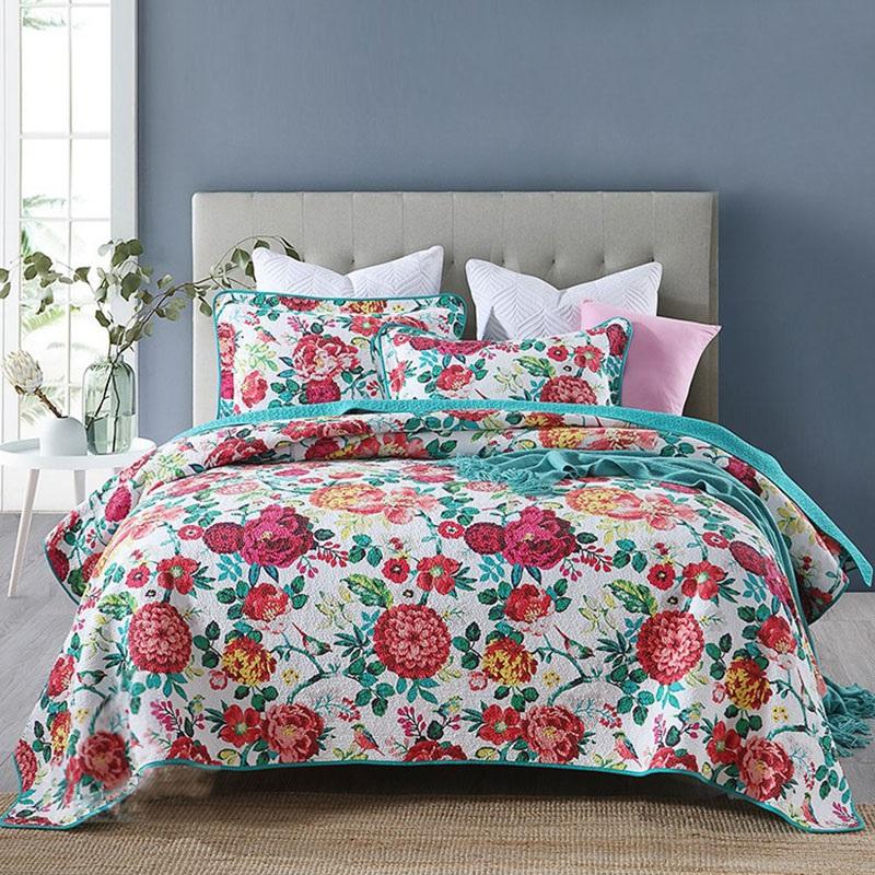 Flowers Print Bedspread Quilt Set 3PCS Coverlets Cotton Quilts Bed Cover Pillowcase Queen Size Bedding Summer Blanket, Sky blue
Flowers Print Bedspread Quilt Set 3PCS Coverlets Cotton Quilts Bed Cover Pillowcase Queen Size Bedding Summer Blanket, Sky blue