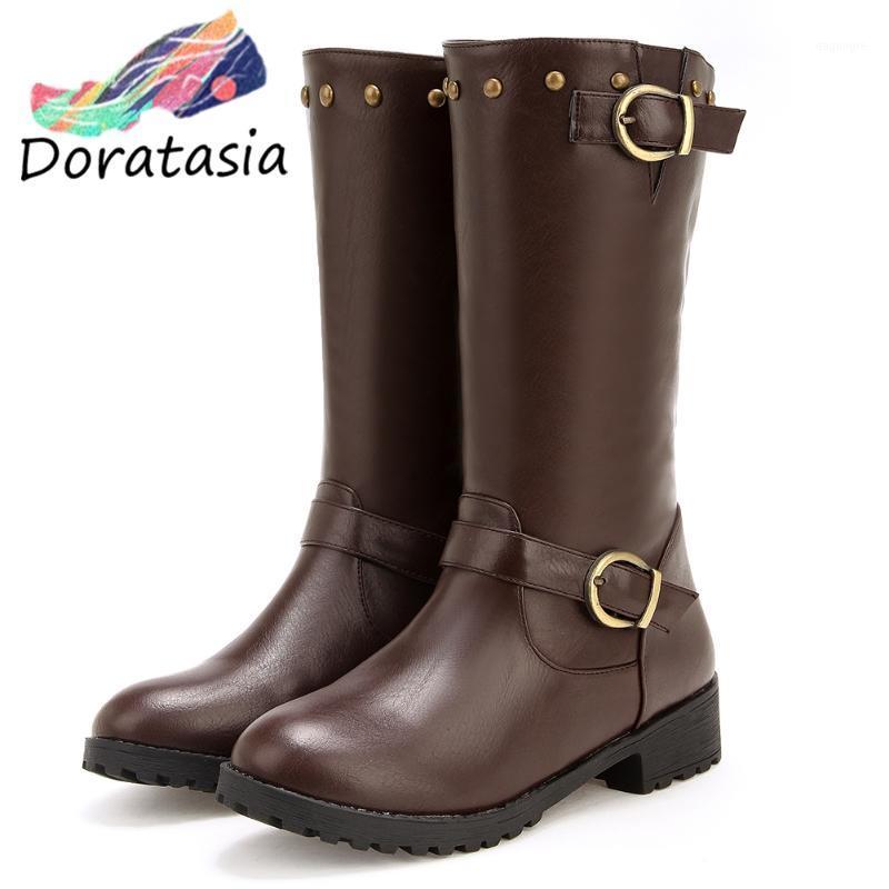 DORATASIA brand Hot Sale Women Solid Platform non-slip Mid Calf Shoes Buckle Chunkly Heel Fashion Boots Women Boots1, Black
DORATASIA brand Hot Sale Women Solid Platform non-slip Mid Calf Shoes Buckle Chunkly Heel Fashion Boots Women Boots1, Black