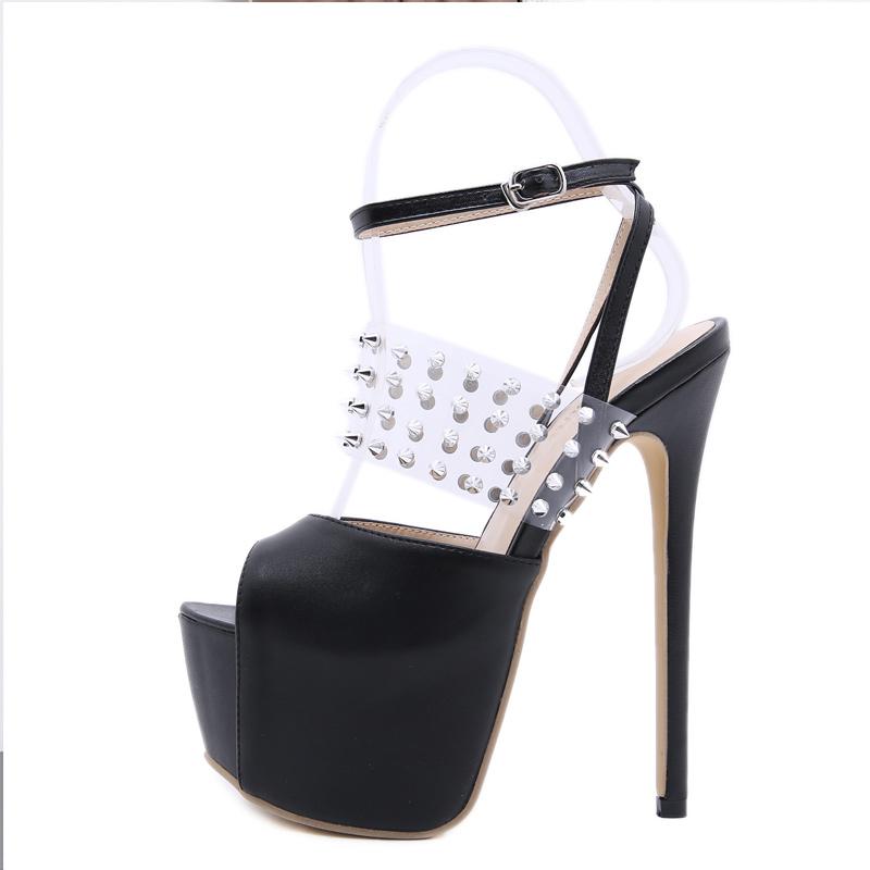Suollavie fashion rivet women high heels platform sandals women super high shoes thin heels party shoes peep toe stiletto, Black
Suollavie fashion rivet women high heels platform sandals women super high shoes thin heels party shoes peep toe stiletto, Black