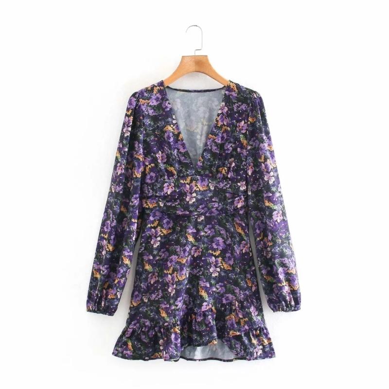 Women Floral Printing V-Neck Waist Pleated Mini Dress Vintage Femme Lantern Sleeve Clothes Casual Loose Vestido D6621, As pic
Women Floral Printing V-Neck Waist Pleated Mini Dress Vintage Femme Lantern Sleeve Clothes Casual Loose Vestido D6621, As pic