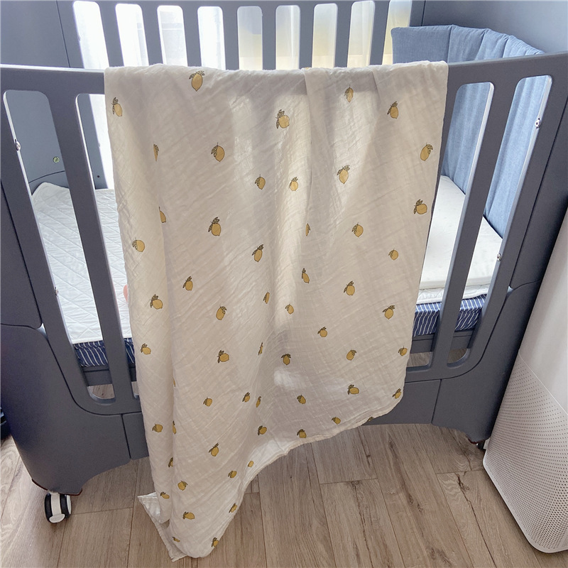 Newborn Baby Blanket Fruit Baby Swaddling Blankets Muslin Baby Swaddle Wrap Soft Organic Kids Toddler Stroller Bedding Blankets LJ201014