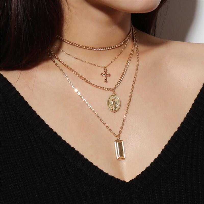 Goddess Catholic Choker Necklace Multilayer Cross Virgin Mary Pendant Chain Christian Neckalce Collier for Women Jewelry
Goddess Catholic Choker Necklace Multilayer Cross Virgin Mary Pendant Chain Christian Neckalce Collier for Women Jewelry