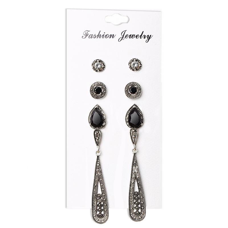 4 Pairs/Set New Fashion Vintage Black Rhinestone Long Stud Earrings For Women Bohemia Brincos Jewelry Boucle d Oreille AE126
4 Pairs/Set New Fashion Vintage Black Rhinestone Long Stud Earrings For Women Bohemia Brincos Jewelry Boucle d Oreille AE126