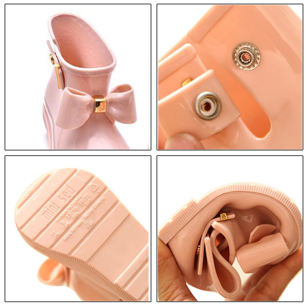 Children Girl Rain Boots Fashion Kids Waterproof Shoes Child Girl Rain Boots Bow Shoes LJ200911