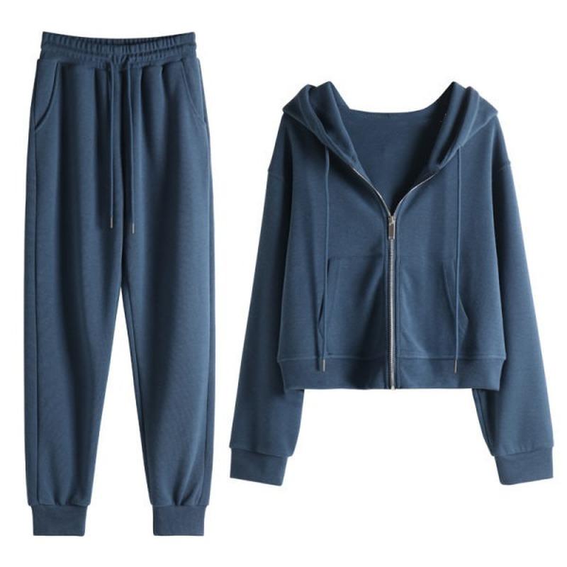 Autumn new style short zipper cardigan sweater women's suit Korean loose sports and leisure two-piece women's suit, Black
Autumn new style short zipper cardigan sweater women's suit Korean loose sports and leisure two-piece women's suit, Black
