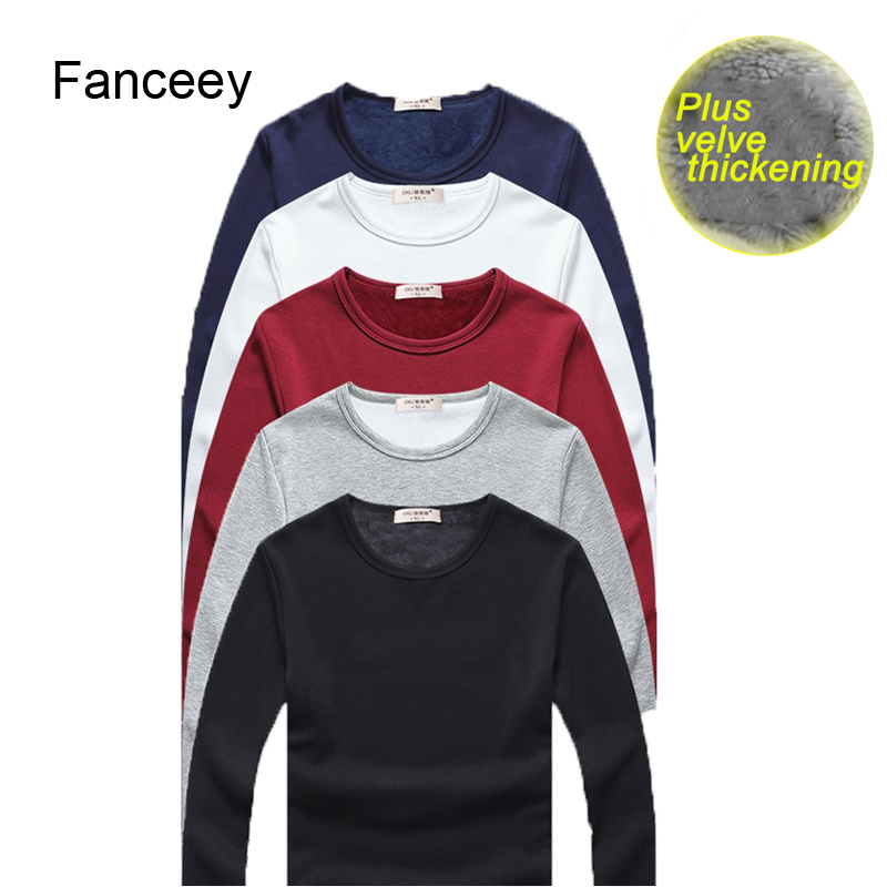 Winter Tops Tshirt thermo Underwear Warm Long Johns V Neck Thick Fleece Thermal Clothing for Men 201023