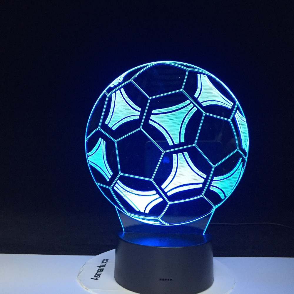 Football Soccer Shape 3D LED Night Light for Office Home Room Decoration Child Boys Baby Nightlight Table Lamp Gift