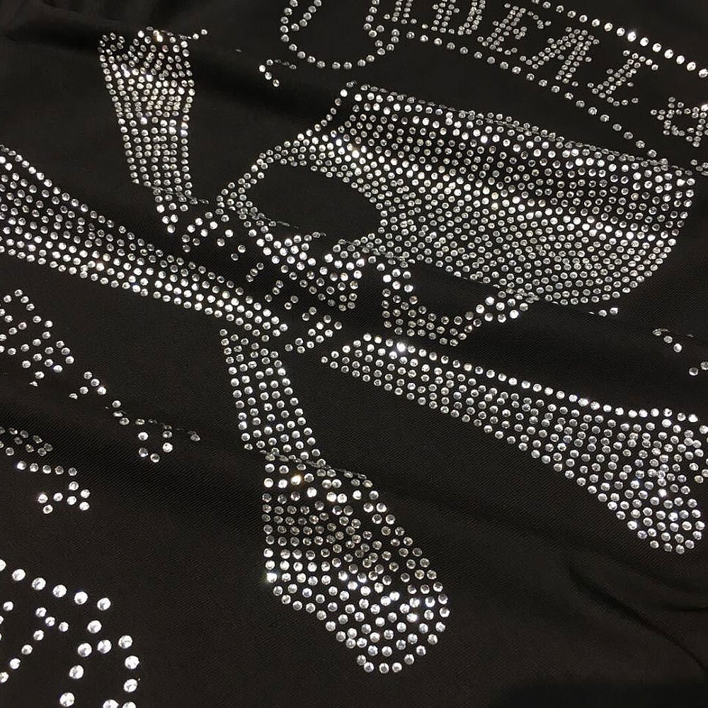 New Skull hot diamond T shirts Stretch Cotton Long sleeve T-shirt Gothic Style men's high quality rhinestone Tshirt Big size 5XL 201202