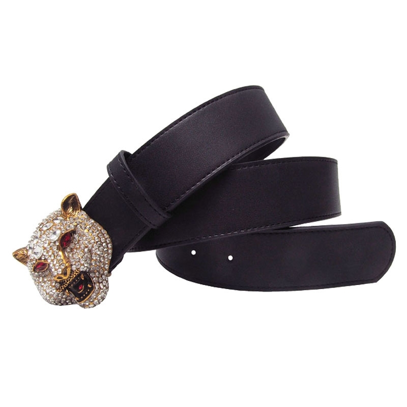 Western Rhinestone Tiger Design Alloy Black Leather Men Belt Fashion Jeans Causal Pants Men Belt Y200424, Black;brown 
Western Rhinestone Tiger Design Alloy Black Leather Men Belt Fashion Jeans Causal Pants Men Belt Y200424, Black;brown