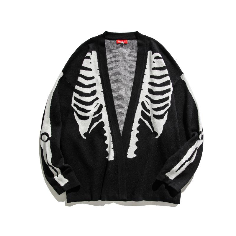 Men's Sweaters Mens Clothes Autumn Winter Sweatercoat Long Sleeve V-neck Loose Human Skeleton Knitted Sweater Cardigan Men Punk Outerwear, Black
Men's Sweaters Mens Clothes Autumn Winter Sweatercoat Long Sleeve V-neck Loose Human Skeleton Knitted Sweater Cardigan Men Punk Outerwear, Black