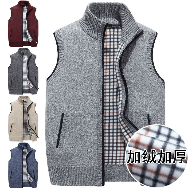 Wool Sweater Vest Men Winter Thick Warm Mens Cashmere Sleeveless Sweaters Vests Casual Slim Fit Knitted Fleece Pullover 3XL 201224