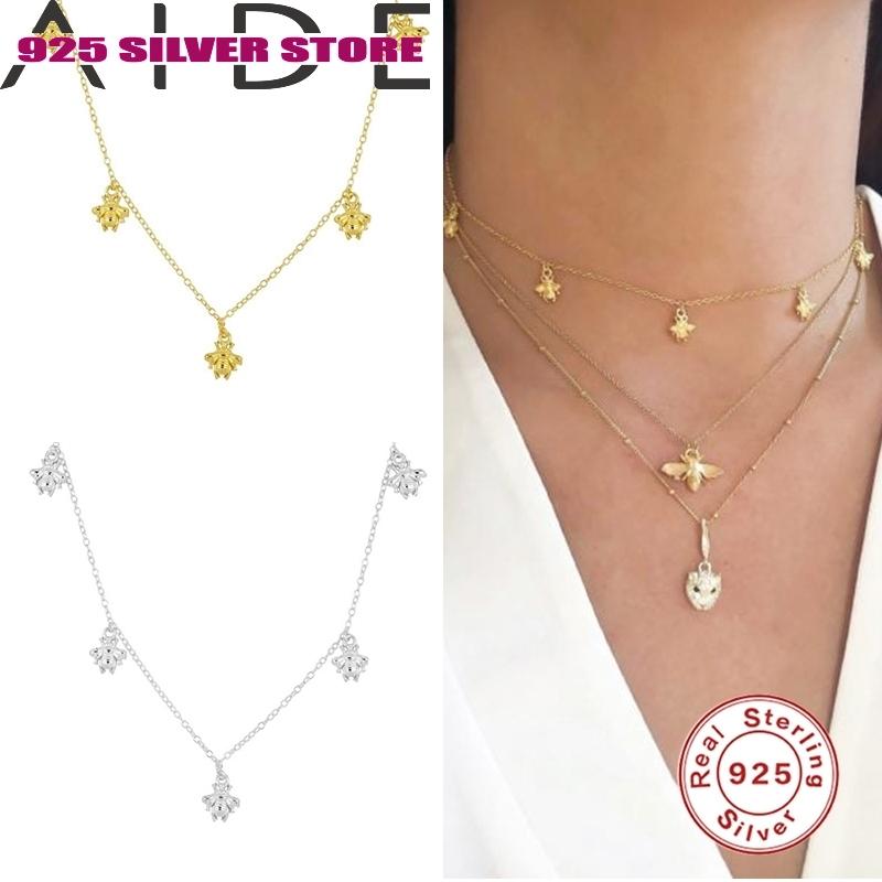 Aide 925 Sterling Silver Lovely Orange Little Bee Animal Pendants Necklace for Women Fine Jewelry necklace female
Aide 925 Sterling Silver Lovely Orange Little Bee Animal Pendants Necklace for Women Fine Jewelry necklace female