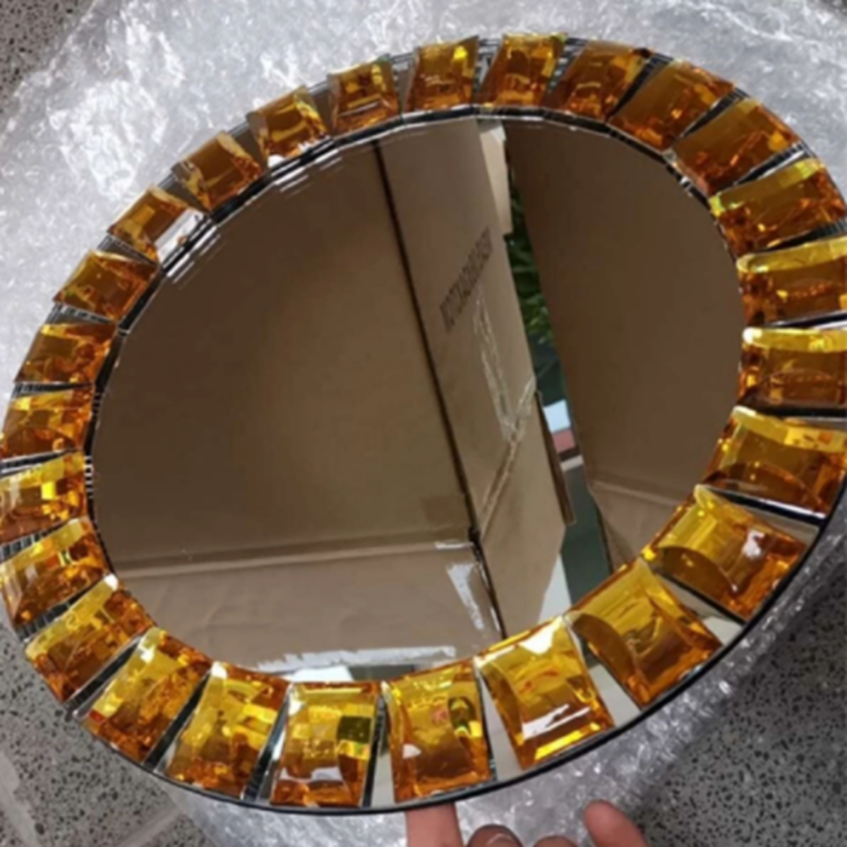 Wholesale Wedding Golden Silver acrylic mirror Western Plate Hot Selling plates Newest Elegant Gold Reef Glass Charger dish senyu509