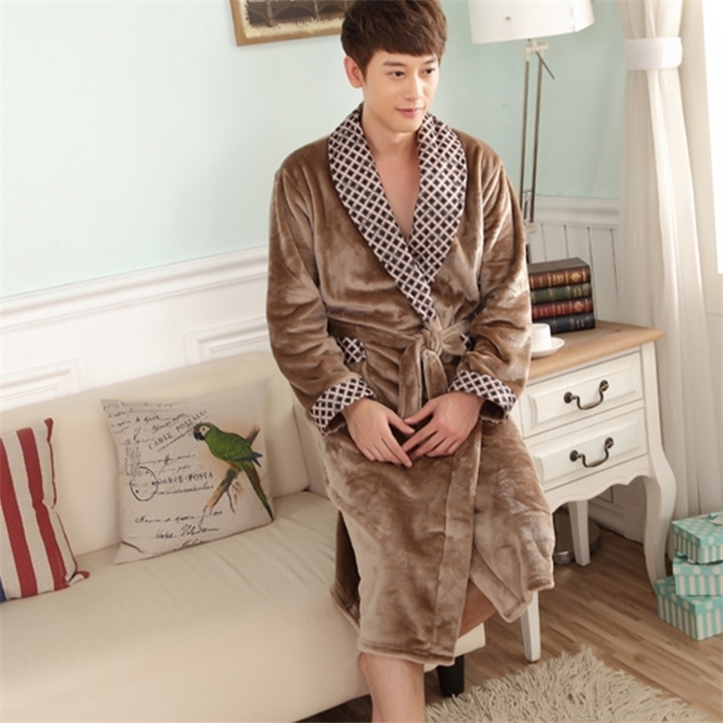 Autumn and winter coral fleece men bathrobe thick long flannel robe male long leeve plus size sleepwear long sleeve 201109, As picture
Autumn and winter coral fleece men bathrobe thick long flannel robe male long leeve plus size sleepwear long sleeve 201109, As picture