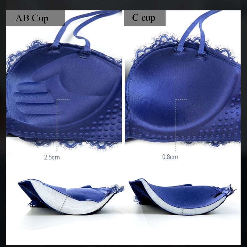 Push up the front buckle! Sexy Lace Bra Massage Cup Gatherless Lingerie Adjustable Wire Free Underwear Bra bralette 201021