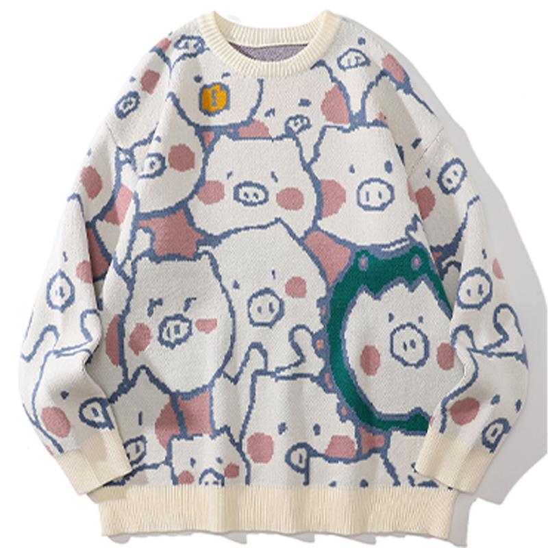 Men' Sweaters LACIBLE Men Women Autumn Winter Sweater Full Print Cartoon Pig Knitted Harajuku Casual Loose Pullover Streetwear, Black
Men' Sweaters LACIBLE Men Women Autumn Winter Sweater Full Print Cartoon Pig Knitted Harajuku Casual Loose Pullover Streetwear, Black