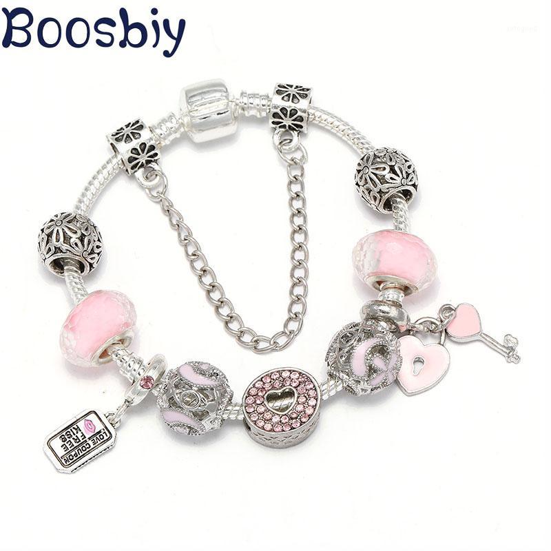 Charm Bracelets Boosbiy Arrival Charms With Pink Key & Love Voucher Beads Pendants Fit Brand Bracelet Jewelry Gift For Lover1
Charm Bracelets Boosbiy Arrival Charms With Pink Key & Love Voucher Beads Pendants Fit Brand Bracelet Jewelry Gift For Lover1