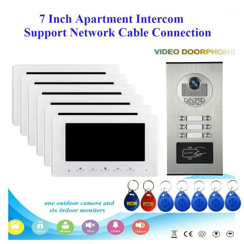 

7 inch 2/3/4/6 Apartment/Family Video Door Phone Intercom System RFID IR-CUT HD 700TVL Camera Doorbell Night Vision Camera Water1