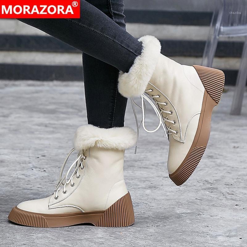 MORAZORA 2020 new hot sale genuine leather leisure women boots flat heel round toe fashion lace up winter ankle boots1, Beige
MORAZORA 2020 new hot sale genuine leather leisure women boots flat heel round toe fashion lace up winter ankle boots1, Beige