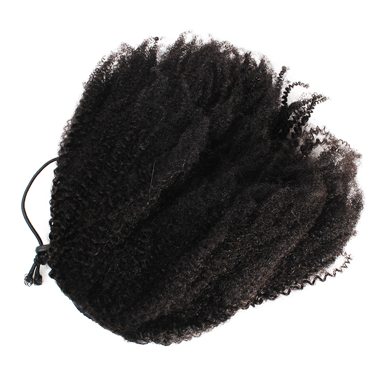 Afro Kinky Curly Drawstring Ponytail for Black Women Raw Indian Human Hair 4C curly Kinky Clip in Ponytail Extensions 100g
